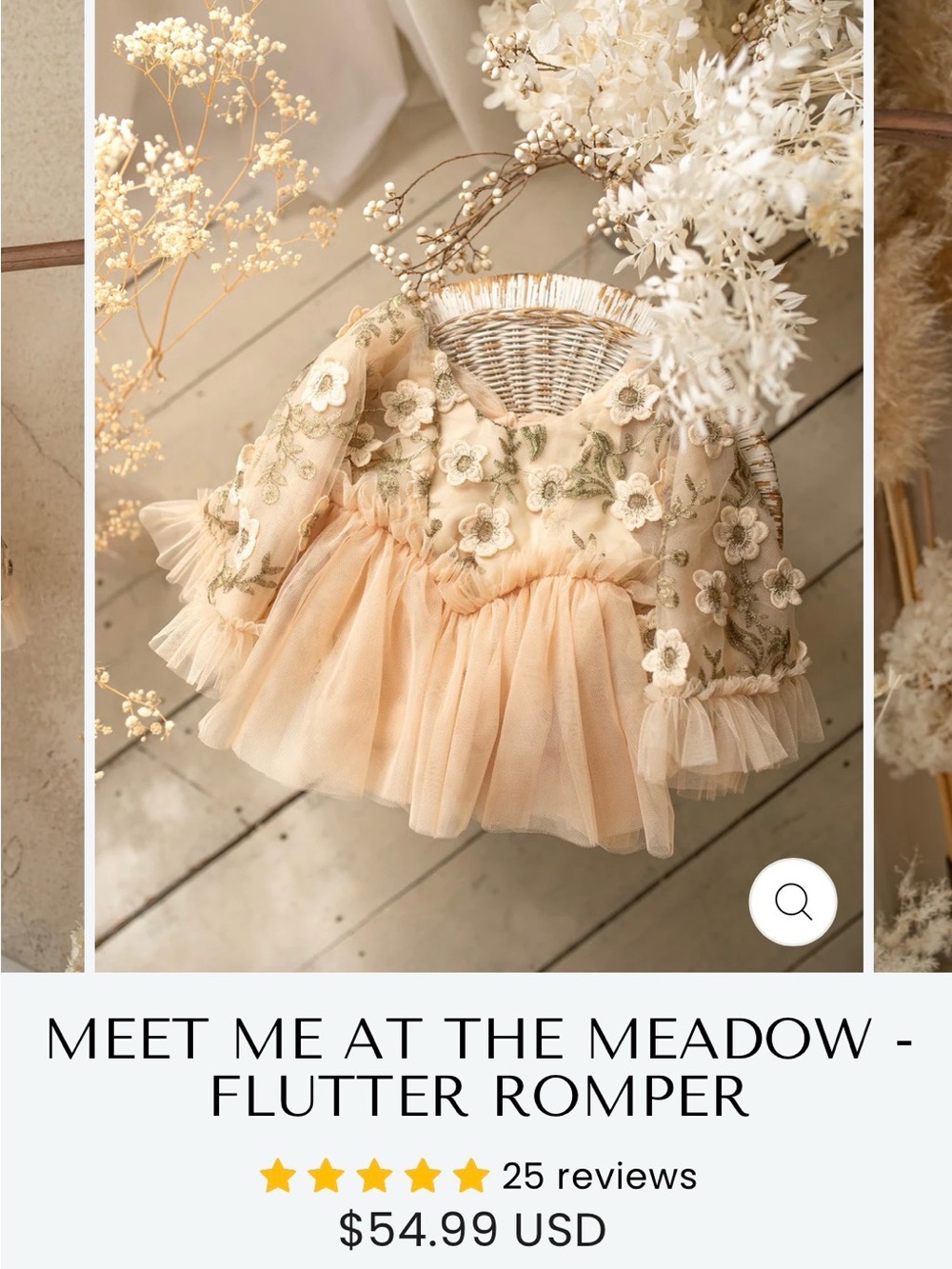 Floral Embroidered Tulle Party Dress/Romper for Baby Girls - Picture 4 of 5